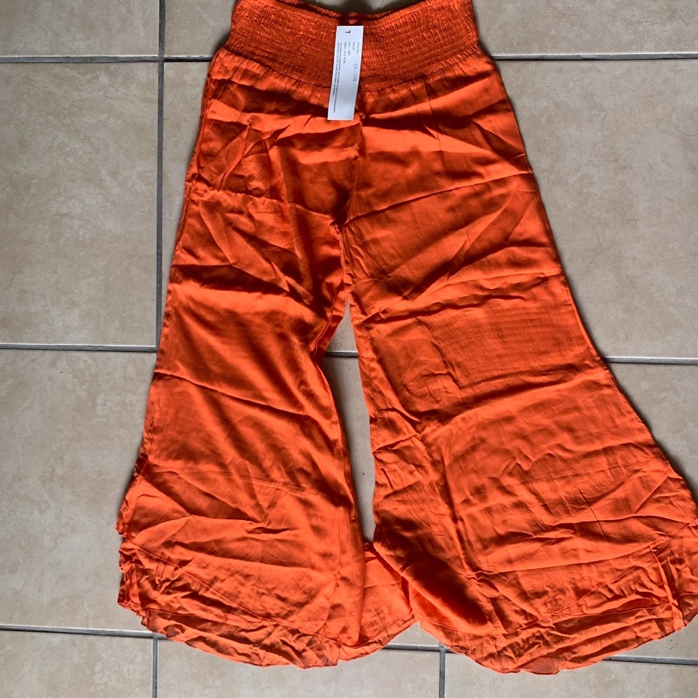 Orange or Navy Wide Leg Palazzo Beach Pant